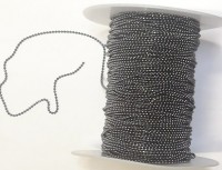 Цепочка шариками (шариковая цепочка), 1 м.  0,8 мм., цвет - черный граненый