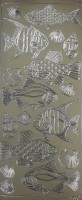 Объемные наклейки "Рыбки", цвет - золото (Нидерланды)    