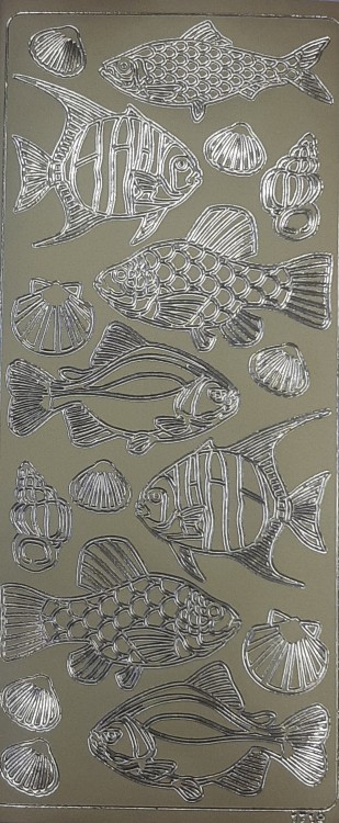 Объемные наклейки "Рыбки", цвет - золото (Нидерланды)    