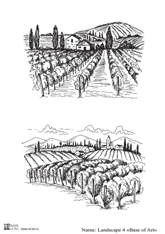 Декупажная карта Base Of Art "Landscape" №4, А4                                        