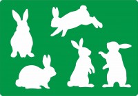 Трафарет на клеевой основе многоразовый "Кролики, силуэты", 14 х 20 см.         