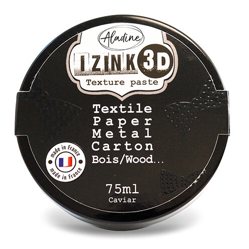 Текстурная паста Aladine IZINK 3D, цвет - "черная икра" (черный) 