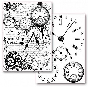 Переводное изображение Stamperia   "Часы", 2 листа с разными дизайнами \ Акция "КИБЕРДНИ". Накопительная скидка не распространяется 