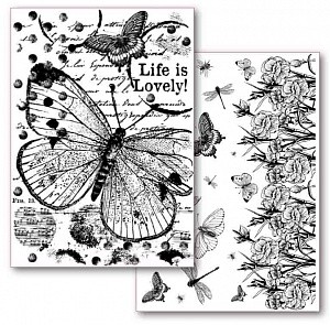 Переводное изображение Stamperia   "Бабочки", 2 листа с разными дизайнами 