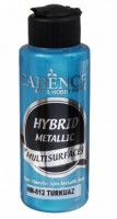 Краска  акриловая многоповерхностная гибридная  Cadence, 70 мл.,  цвет - турецкий голубой  (металлик) 