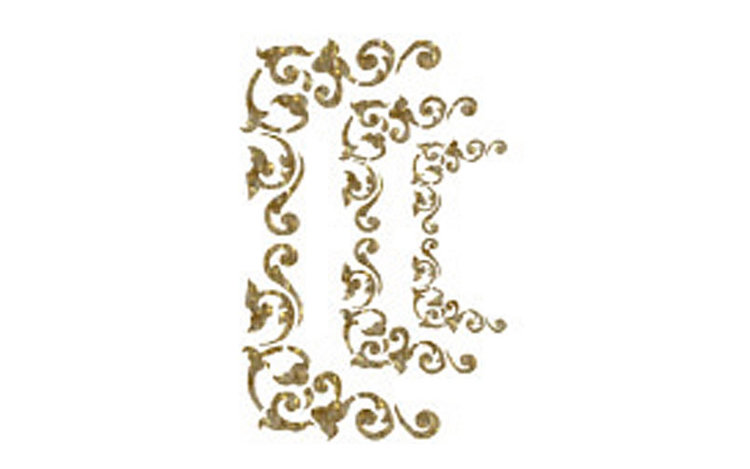 Трансфер универсальный золотой с глиттером   рельефный Cadence "Уголки"  