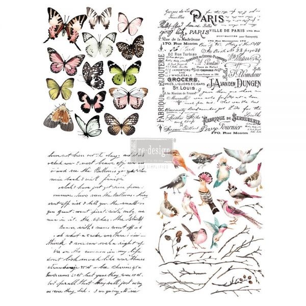 Трансфер (натирка) Prima Marketing "Парижские бабочки", 55,88 х 76,2 см.  