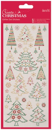 Объемные наклейки с блестками "Рождественские ёлки"