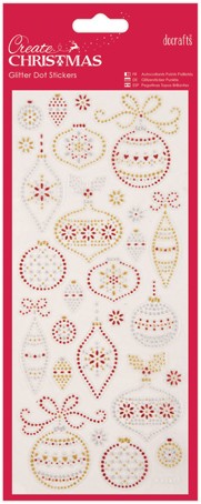 Объемные наклейки с блестками "Рождественские шары"  