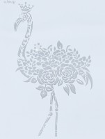 трафарет "Фламинго цветочный в стиле мехенди", 20,8 х 29 см. 
