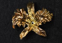 Пластиковый элемент "Орхидея", цвет - темное золото