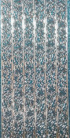 Объемные наклейки "Узор", цвет -голубой  глиттер  с серебром, 6 полос  
