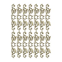 Трансфер универсальный золотой с глиттером рельефный Cadence "Текстура с завитушками", 25 х 35 см.