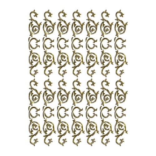Трансфер универсальный золотой с глиттером рельефный Cadence "Текстура с завитушками", 25 х 35 см.