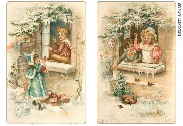 Рисовая бумага Decor,  "Дети у окошка"   