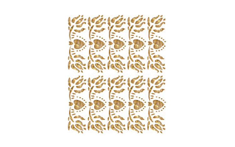 Трансфер универсальный золотой с глиттером рельефный Cadence "Декоративный элемент", 25 х 35 см.