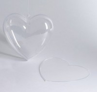 сердечко пластиковое разъемное с перегородкой, 10 см.