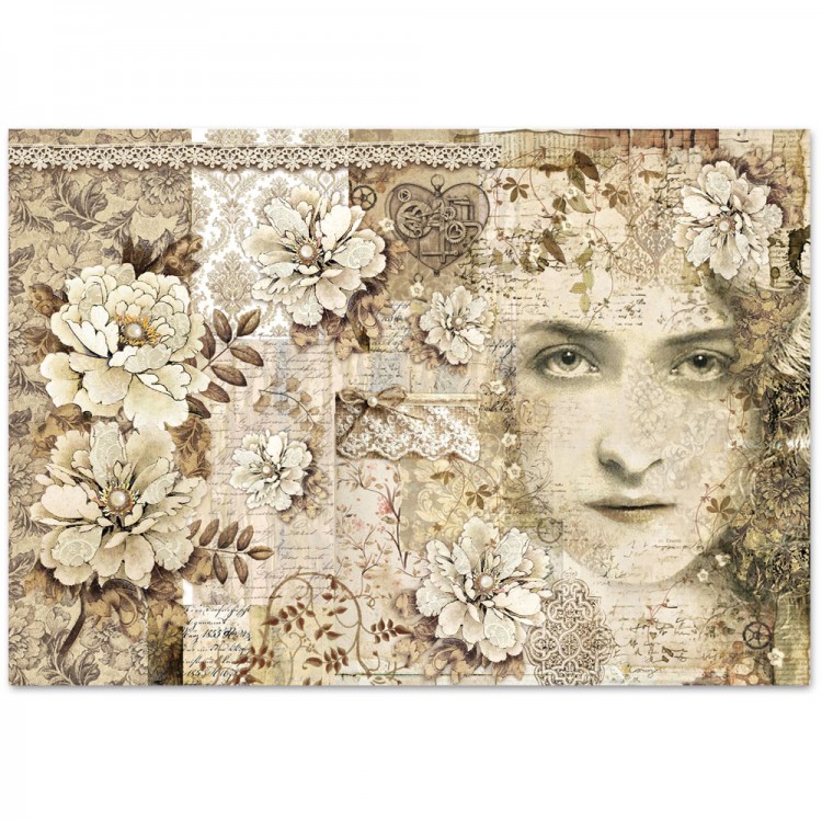 Рисовая бумага Stamperia, 20 гр/кв.м. Размер 34,5х49,5  см.