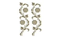 Трансфер универсальный золотой  с глиттером рельефный Cadence "Бордюр листочек и цветочек", 25 х 35 см. 