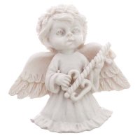 Декоративная фигурка 2D "Ангел с жезлом", цвет - белый