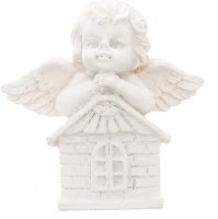 Декоративная фигурка 2D "Ангел - хранитель дома", цвет - белый