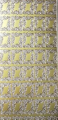Объемные наклейки "Маленькие цветочные уголки", цвет - золото (Нидерланды) 
