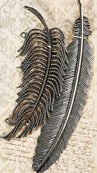 Декоративный элемент "Перо "Пушистое", цвет - серебро 