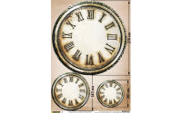 Рисовая бумага CraftPremier. Плотность - 20 гр/кв.м., "Старинные часы" , размер А3