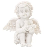 Декоративная фигурка 2D "Ангел с голубем ", цвет - белый 