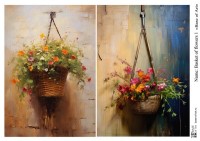 Декупажная карта Base Of Art "Basket of flowers" №1, А4           