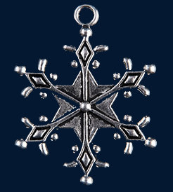 Металлический декоративный элемент "Снежинка" , цвет - серебро  