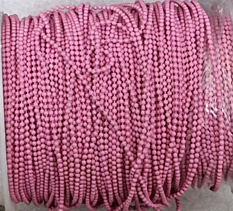 Цепочка шариками (шариковая цепочка), 1 м.  0,5 мм., цвет - розовый