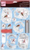 3-D карта для декупажа и скрапбукинга "Дрозд и снеговик" 