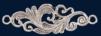 Металлический декоративный элемент "Вензель малый" , цвет - серебро 