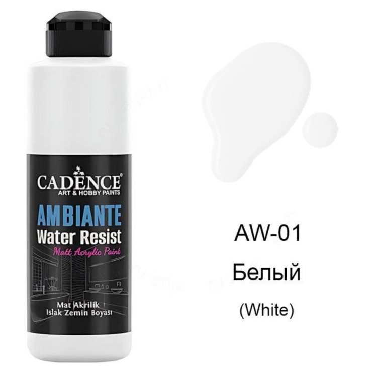 Водостойкая краска Cadence Ambiente Water Resist, цвет  -белый, 250мл + катализатор 10гр. 