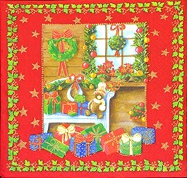 салфетка для декупажа, трехслойная, бумажная, 33х33 см., 1/4       