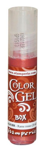 краска-контур Stamperia "Color gel" металлик,  красная медь 