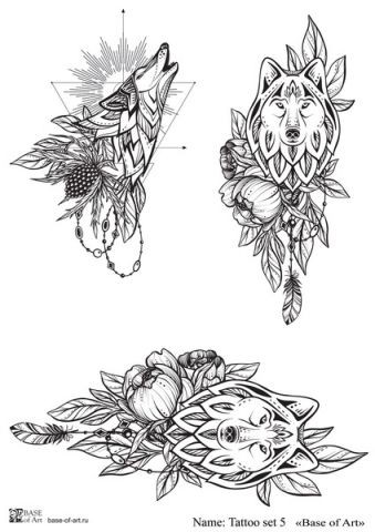 Декупажная карта Base Of Art "Tattoo set" №5, А4                         