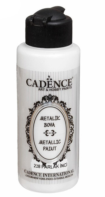 Акриловая краска металлик Cadence, цвет - "Белый перламутровый"