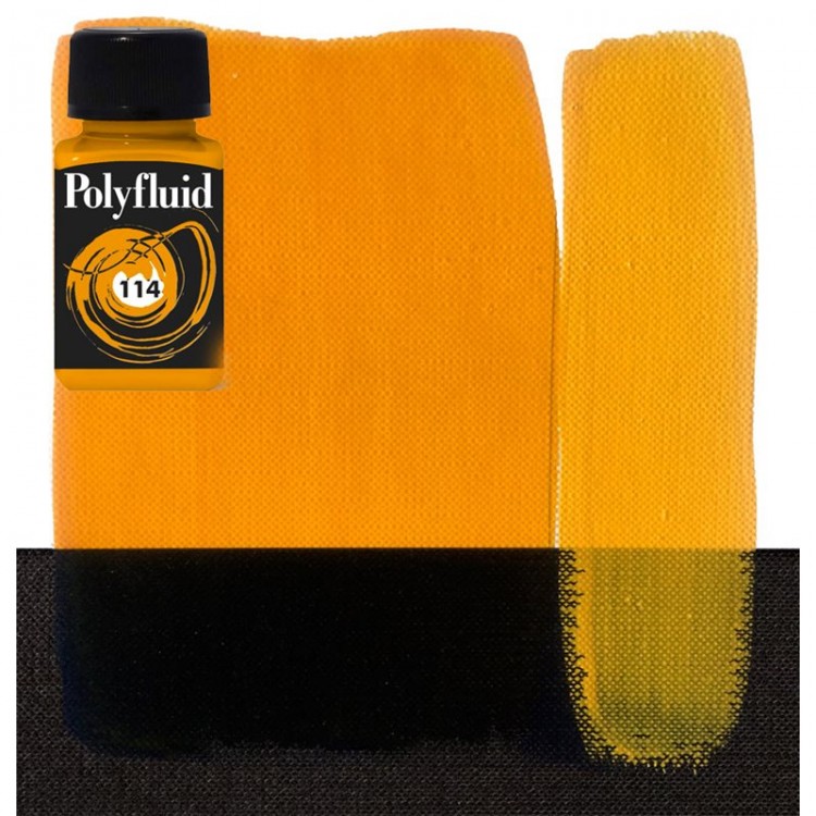 Краска акриловая Maimeri "PolyFluid",  цвет - желтый темный