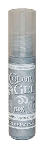 краска-контур Stamperia "Color gel" металлик, серебро