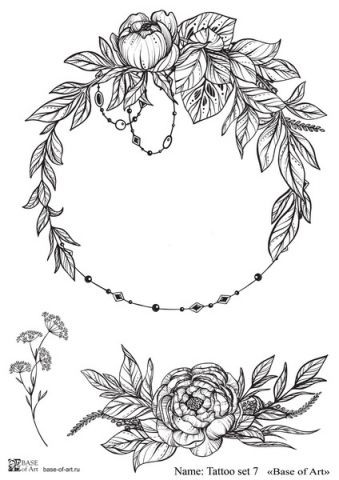 Декупажная карта Base Of Art "Tattoo set" №7, А4                        