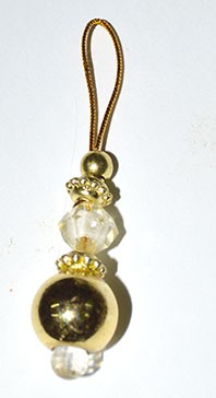 Кисточка декоративная из бусин, высота - 8 см., цвет - "золото"  