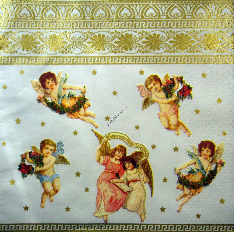 салфетка для декупажа, трехслойная, бумажная, 33х33 см., 1/4