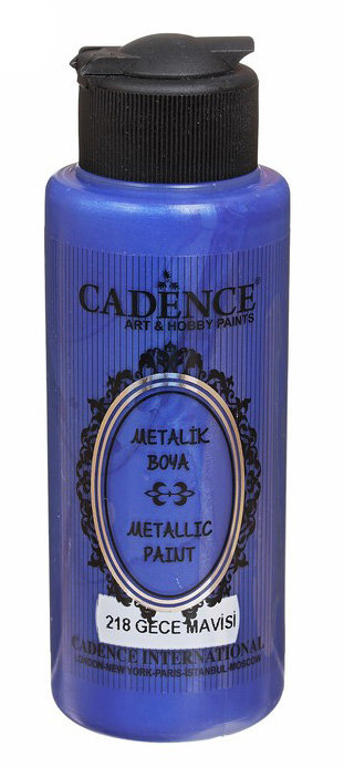 Акриловая краска металлик Cadence, цвет - "Ночной синий"