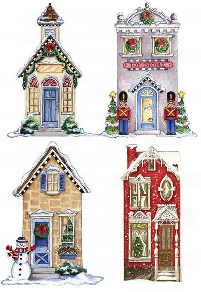 Рисовая бумага Decor,  "Новогодние домики"   