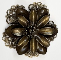 Декоративный элемент "хризантема" , цвет - бронза антик