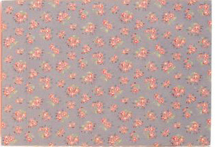 Ткань (хлопок 100%) на клеевой основе, цвет -  мелкие розовые цветочки на сером фоне
