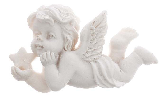 Декоративная фигурка 2D "Ангел со звездой", цвет - белый