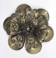 Декоративный элемент "цветок двойной" , цвет - бронза антик 